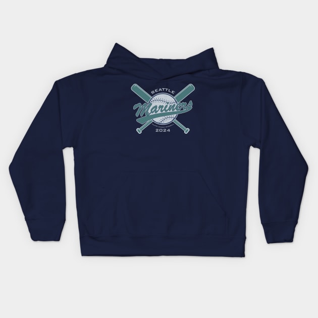 Mariners 24 Kids Hoodie by Nagorniak